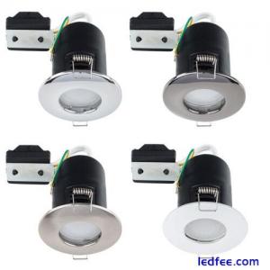 IP65 Fire Rated Downlights x6 GU10 Bathroom Spotlight Downlighters LED Bulbs