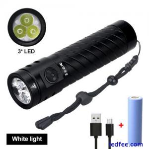 USB Charging 3LED Flashlight T...