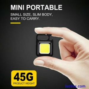 Mini Led Flashlight Portable Work Light Pocket USB Keychains Rechargeable Bright
