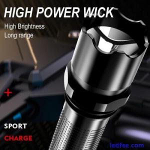 Rechargeable 1200000LM Powerful LED Tactical Flashlight Bright Torch Zoom K4T9