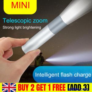 Mini Rechargeable LED Pen Torch Flashlight Lamp Super Bright Waterproof UK