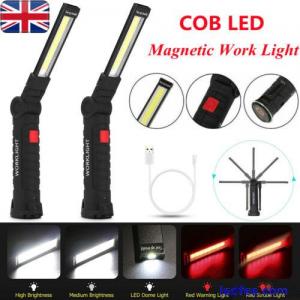 LED Rechargeable COB Work Light Magnetic Torch Flexible Inspection Lamp Cordless