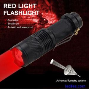 Tactical LED Flashlight Torch Zoom Hunting Red Light AA 14500 Torch, No Battery