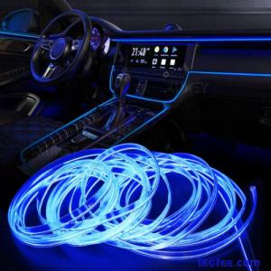 5M USB Car Interior LED Strip Lights Ambient Lighting Blue Neon Dash Glow Tube