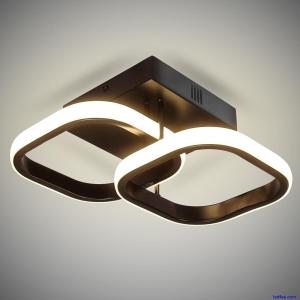 Giggi LED Ceiling Light, 22W  Square Black Ceiling Light for Bedroom Living Room
