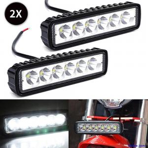 2 X 18W LED Work Light Bar Flood Spot Roof Light Spotlight Offroad Driving Truck