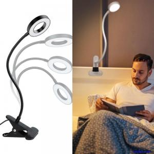 Flexible Gooseneck Dimmable LED Desk Lamp Clip on Reading Light  Makeup