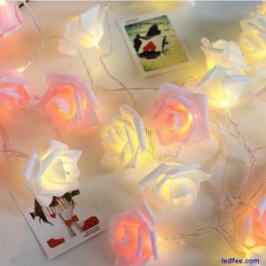 10LED Rose Flower Fairy String Lights Wedding Party Home Window Decoration Light