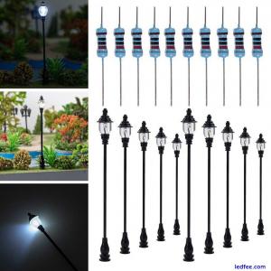 10 X OO / HO Gauge Led Street Light Model Train Railway Path Lamp Post 1:87