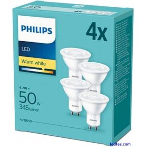 GU10 LED Bulbs Spot Light Lamps Warm White Down Lights Lightbulbs Philips-4pack