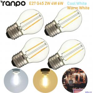 Retro E27 220V G45 LED Bulbs Glass Edison Bulb Tungsten Lamp for Home Decoration