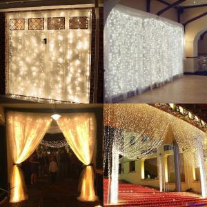 300/1000 LED Christmas Curtain Fairy Lights UK Plug Wedding Xmas Party Decor