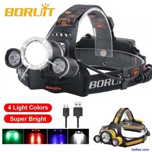 BORUiT Rechargeable LED Headlamp Headlight Head Torch Flashlight Lamp Waterproof