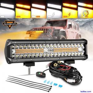 AUXBEAM 12" inch 300W LED Work Light Bar Spotlight Offroad Driving Lamp Truck