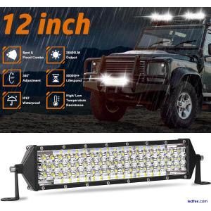 12" Inch LED Light Bar 264W 5 Rows Spot Flood Combo Work Light Fog Driving Light