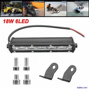 7&apos;&apos; 18W Single Row Slim LED Work Light Bar Fog Offroad SUV 4WD Car Boat Truck