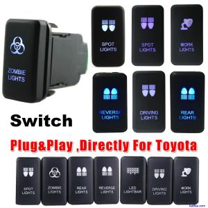 7 Type LED Light Bar Switch Push Button For Toyota Tacoma FJ Cruiser 4Runner 12V