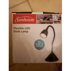 SUNBEAM Flexible Neck LED Desk LAMP Adjustable Light Energy Star Black Color
