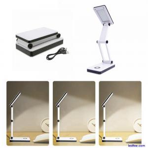 Portable Compact Folding LED Desk Lamp Bright Touch Control Reading Light White