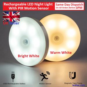 Sensor Light LED Motion PIR USB Rechargeable Portable Cabinet Stair Night Lamp