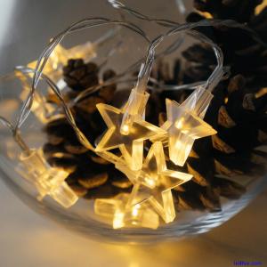 Star Fairy String Lights – 10 LED Indoor Battery Powered Hanging Lamp Warm White