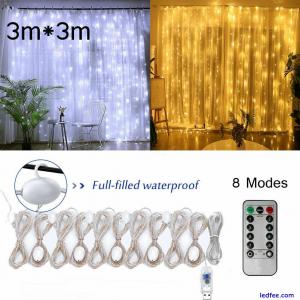  Curtain Fairy Hanging String Lights Christmas Wedding Party Home Decor 