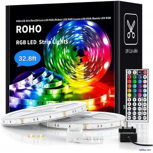 10m LED Strip Lights RGB Colour Changing Light Strips with Remote Bedroom Party