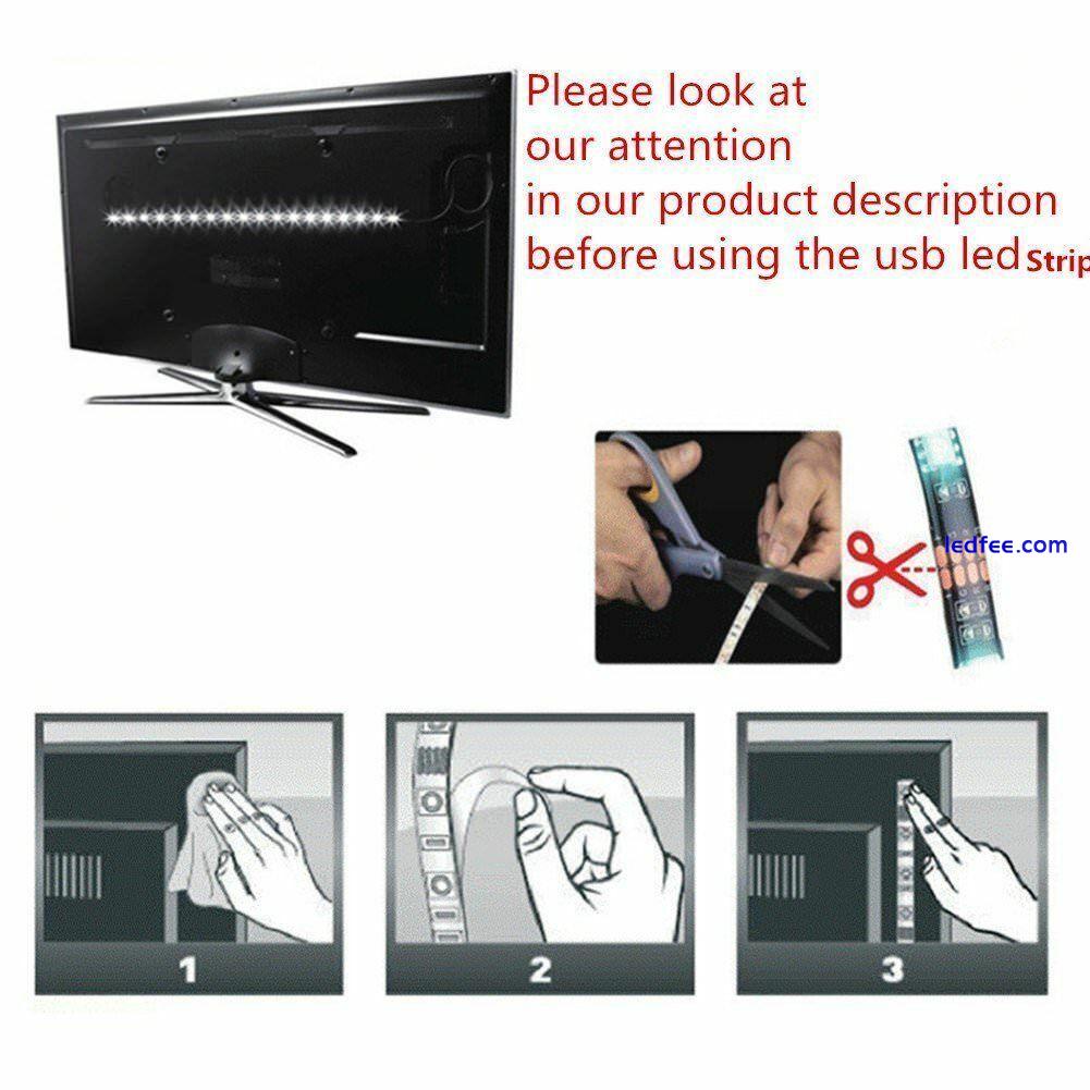 5V 1M-5M USB POWER LED STRIP LIGHTS TV BACK RGB COLOUR CHANGING + REMOTE CONTROL 5 