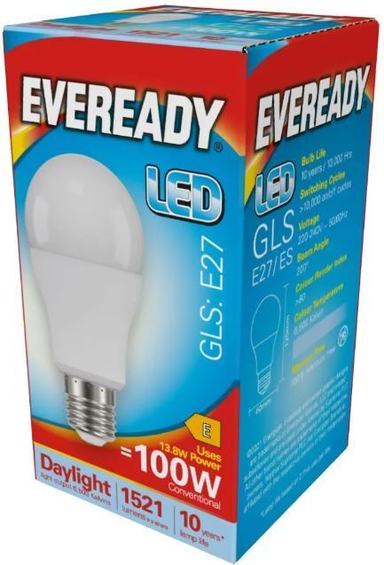 LED GLS Light Bulbs 13.8W = 100W Edison Screw ES E27 Warm, Cool, Daylight White 2 