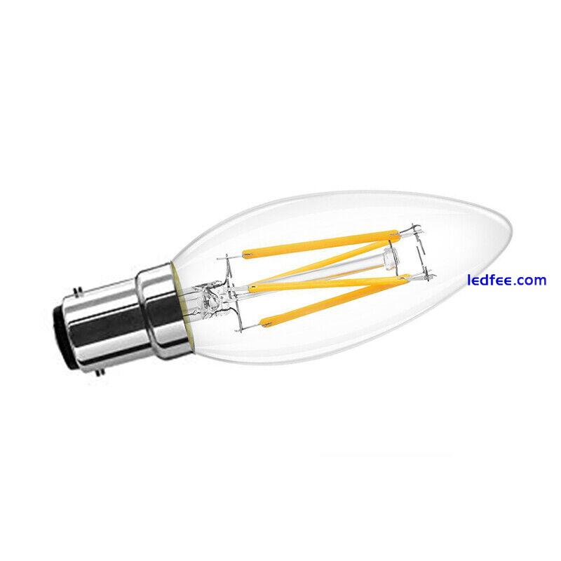 Dimmable 4W B15 Small Bayonet LED Candle Filament Light Bulb Industrial Vintage 0 