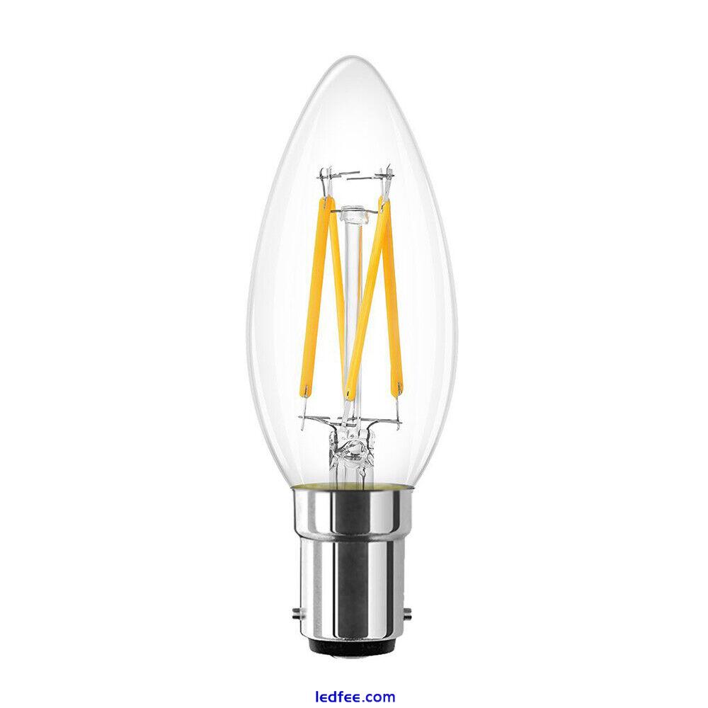 Dimmable 4W B15 Small Bayonet LED Candle Filament Light Bulb Industrial Vintage 2 