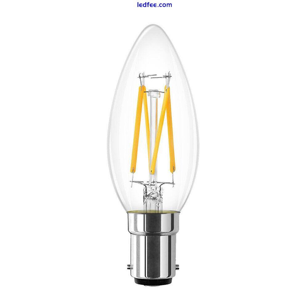 Dimmable 4W B15 Small Bayonet LED Candle Filament Light Bulb Industrial Vintage 1 