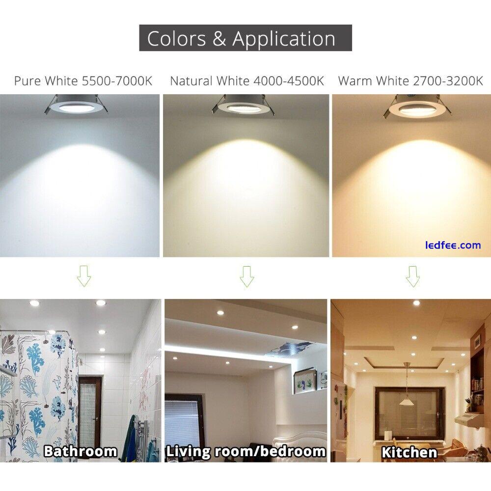 9W Recessed Led Ceiling Down Light Fixture Spotlight Lamp Bulb Warm White 33500K 3 
