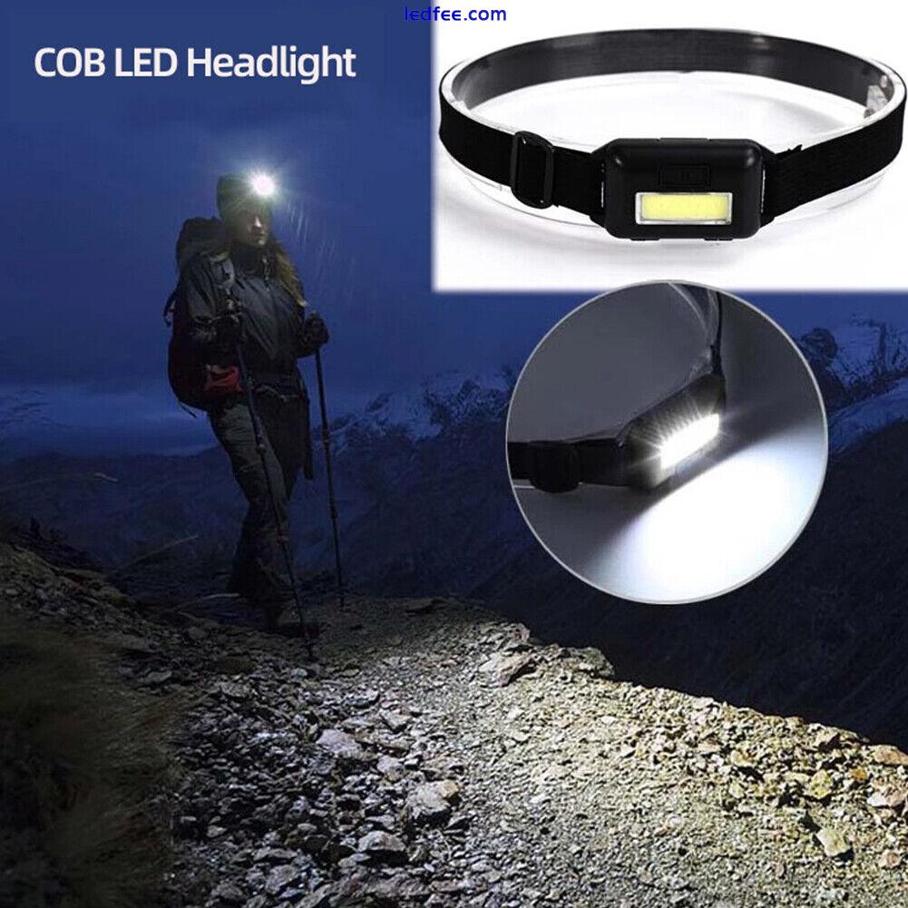 LED COB Waterproof Headlights Lighting Outdoor Camping Head Flashlight Torch 1 