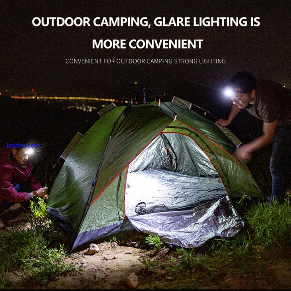 LED COB Waterproof Headlights Lighting Outdoor Camping Head Flashlight Torch 4 