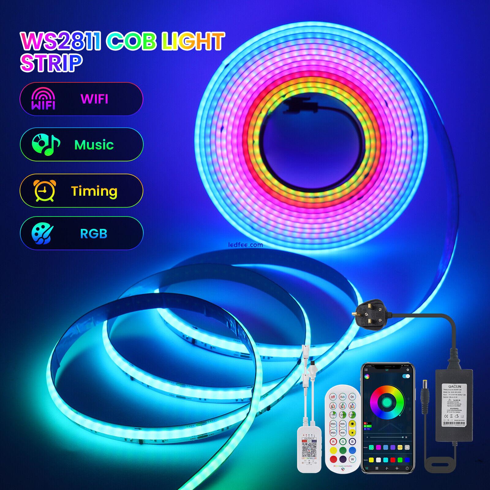 COB LED Strip Light 12V 24V RGB WS2811 APP Flexible Tape Lights Cabinet Lighting 0 