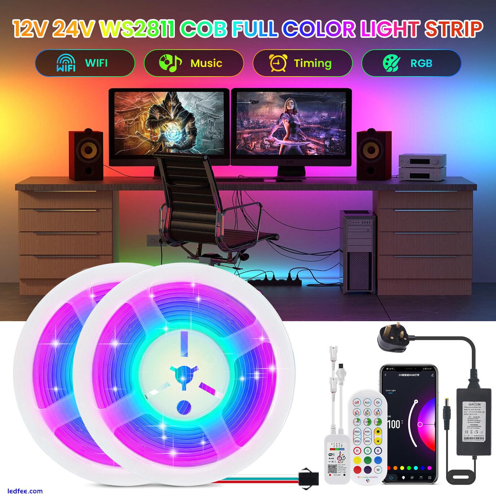 COB LED Strip Light 12V 24V RGB WS2811 APP Flexible Tape Lights Cabinet Lighting 1 