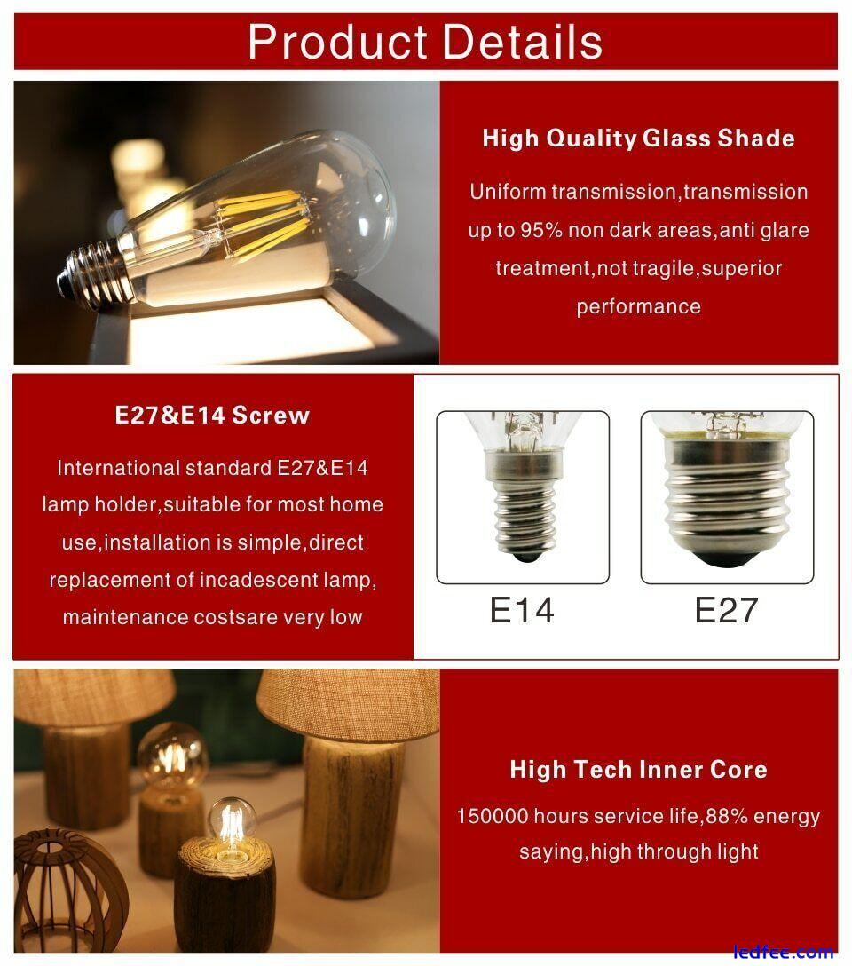 E27 E14 Led Light Bulb Retro Style Edison Vintage Industy Filament Antique Lamp 3 