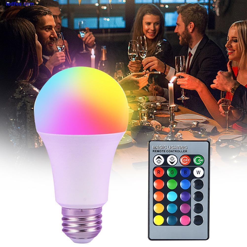 E27 RGBW LED Light Bulb 16-Colors Changing W/ Remote Party Rooms Decor F Q0Y4 0 