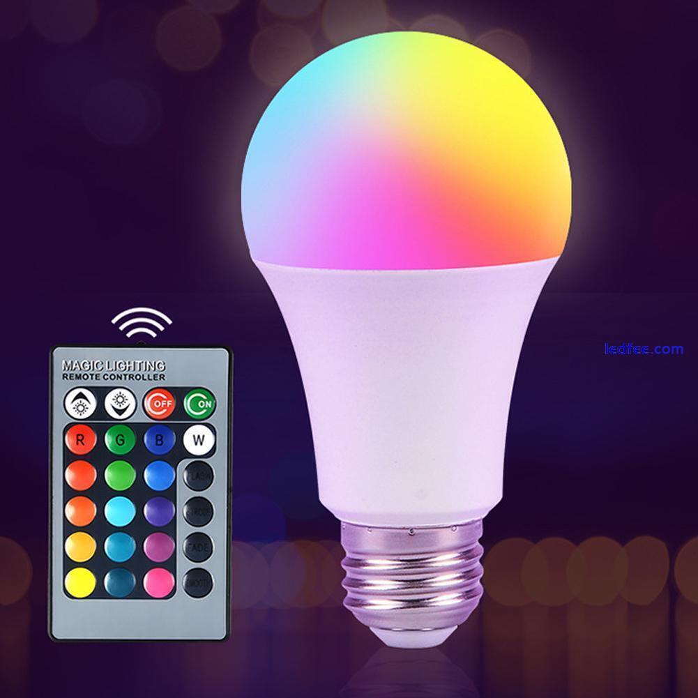 E27 RGBW LED Light Bulb 16-Colors Changing W/ Remote Party Rooms Decor F Q0Y4 3 
