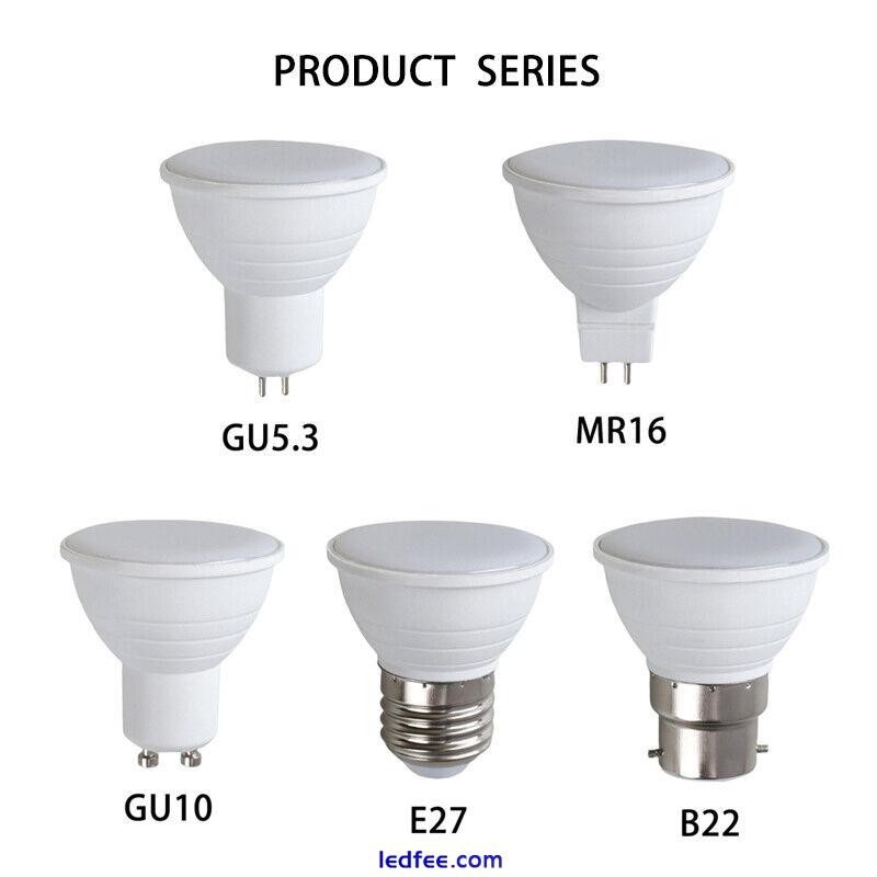 7W GU10 MR16 GU5.3 E27 B22 Dimmable 120 Degree LED Spotlight Bulbs Lamps AC 220V 2 