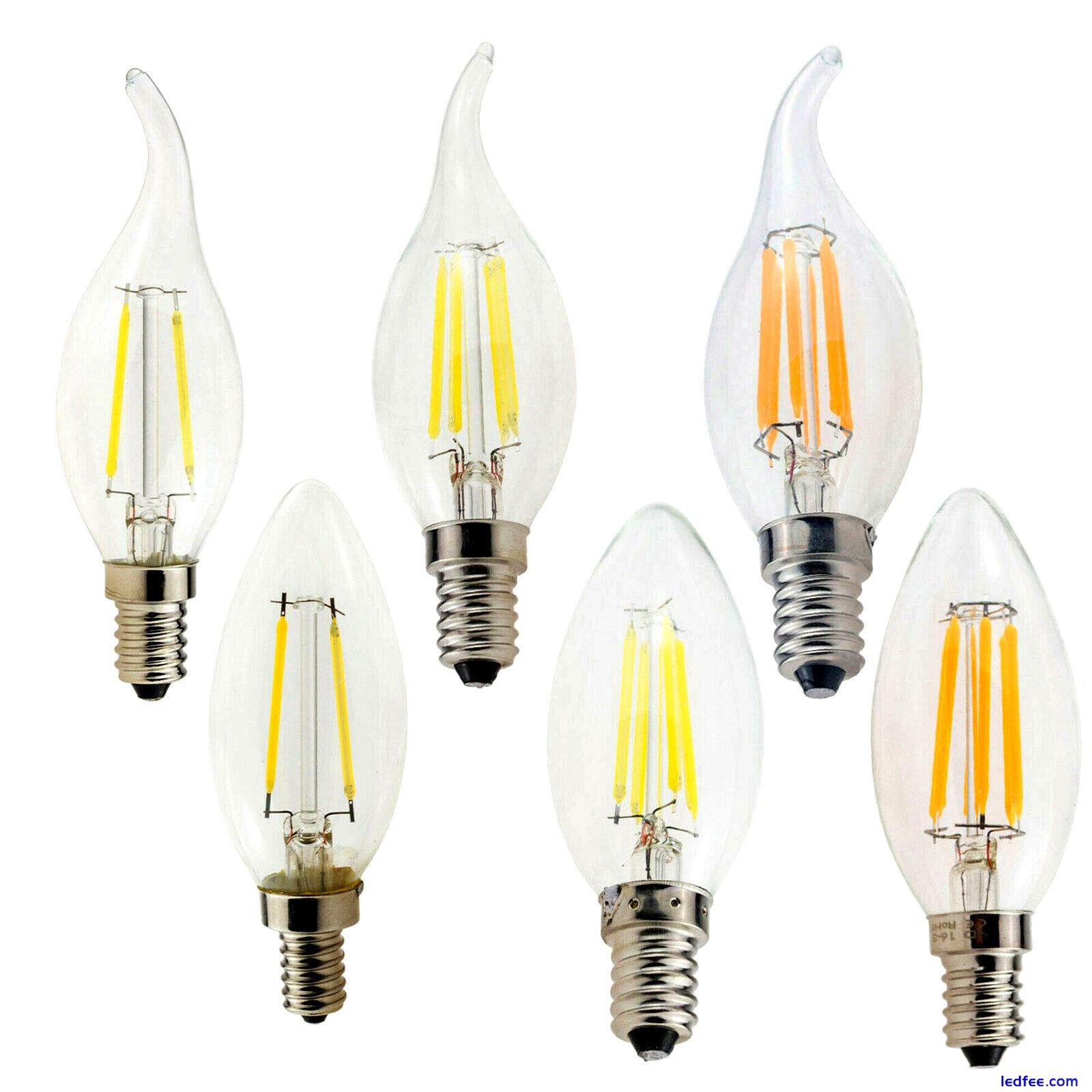 Vintage Retro Dimmable LED Filament Light Bulbs E14 SES 2W 4W 6W 220V Lamps RE 0 