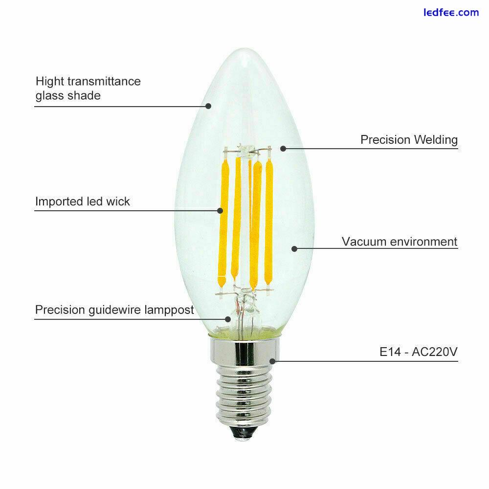 Vintage Retro Dimmable LED Filament Light Bulbs E14 SES 2W 4W 6W 220V Lamps RE 4 