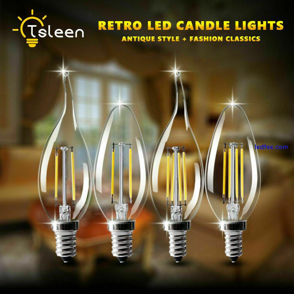 Vintage Retro Dimmable LED Filament Light Bulbs E14 SES 2W 4W 6W 220V Lamps RE 5 
