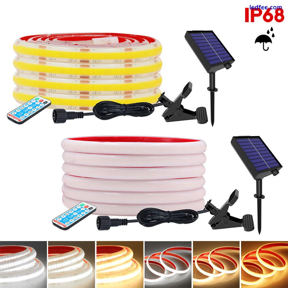 Solar Powered COB LED Strip Lights Flexible Neon Flex Rope Lights Outdoor IP68 0 
