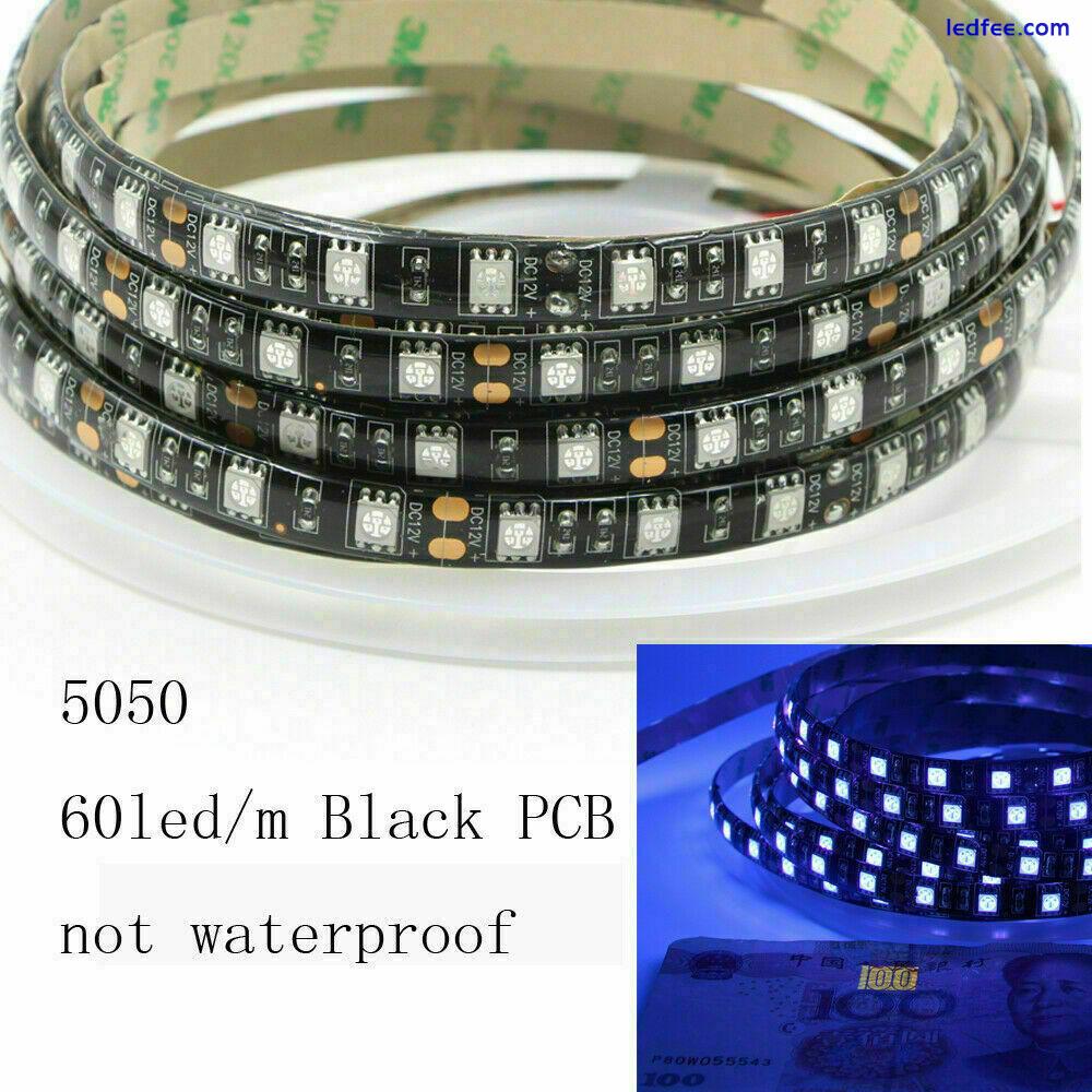1-5m UV LED Strip Light 5050 SMD 12V Waterproof 395nm Fluorescence black light 0 