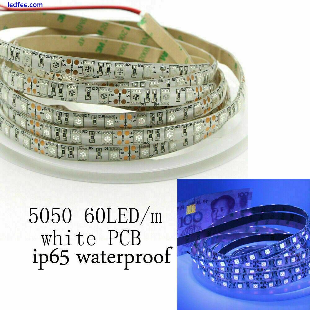 1-5m UV LED Strip Light 5050 SMD 12V Waterproof 395nm Fluorescence black light 2 