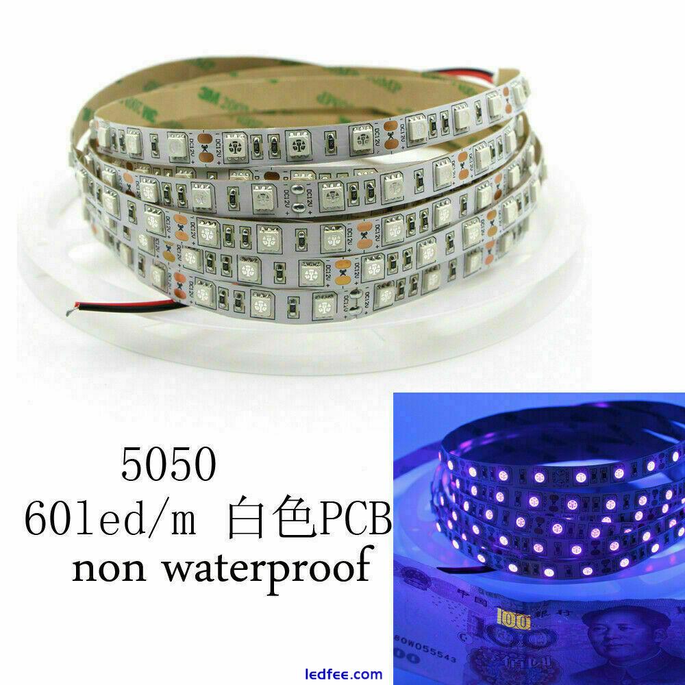 1-5m UV LED Strip Light 5050 SMD 12V Waterproof 395nm Fluorescence black light 3 