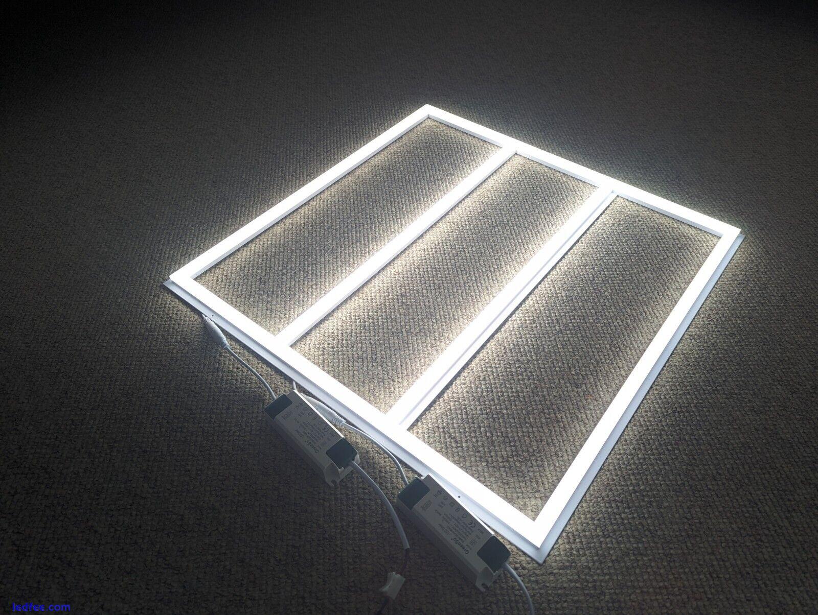 10 X 64W 6500K Grille Frame LED Panel 600x600 - 2 Drivers, Cool White Light 1 