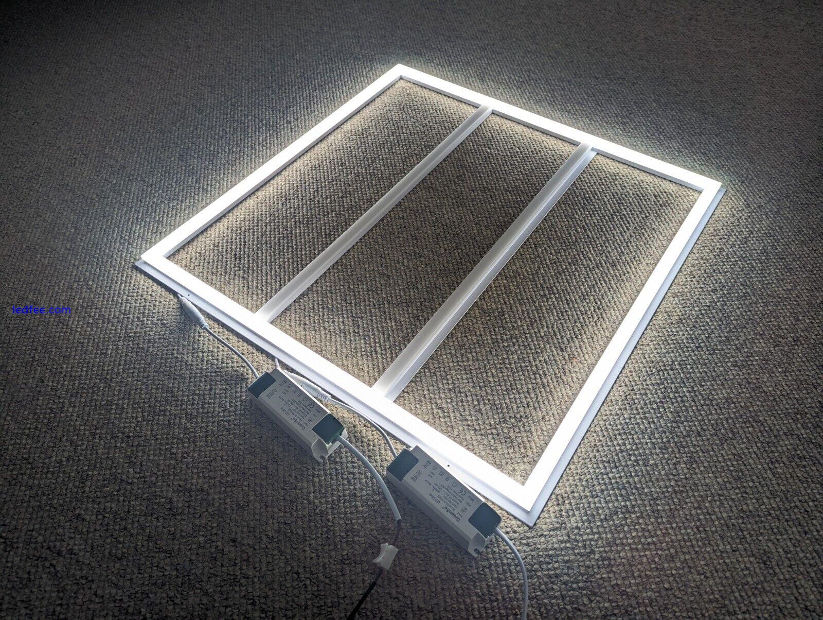 10 X 64W 6500K Grille Frame LED Panel 600x600 - 2 Drivers, Cool White Light 3 